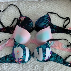 Victoria's Secret PINK Tropical Bra Bundle - 34A
